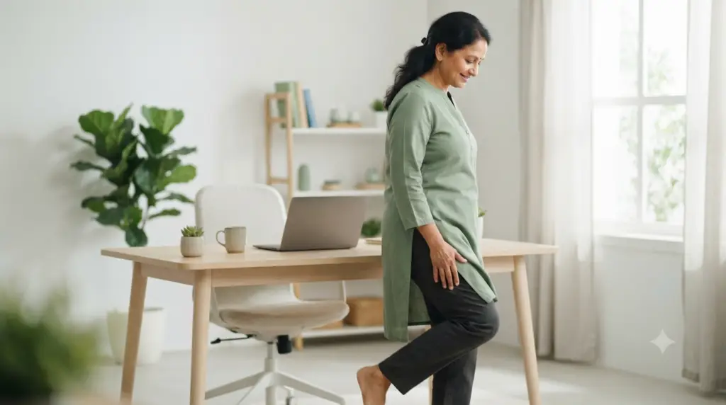 Woman walking after sitting at a desk for a long time